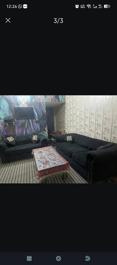 Black Sofa Set for Sale – 7 Seater | Excellent Condition | Used Sofa