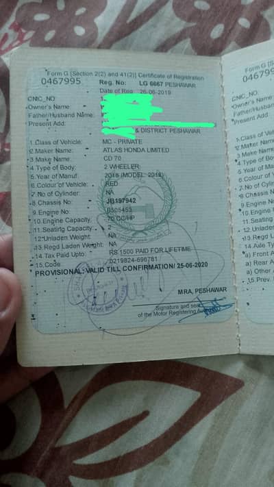urgent for sale Honda cd 70 regestri available