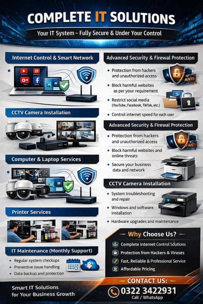 Computer Repair , Network Setup , Firewall Security , Printer Repair