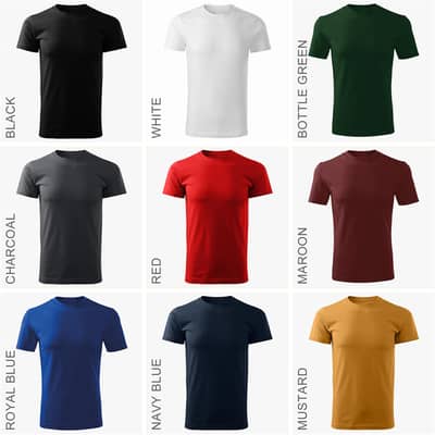Best quality Round Neck T-Shirts (18 Colors Available)