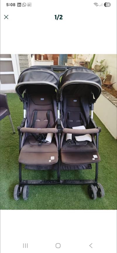 Slightly used Twin pram for sale