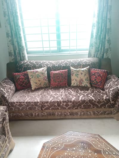 "5 Seater Heavy Wooden Sofa Set Premium Quality & Durable Design"
