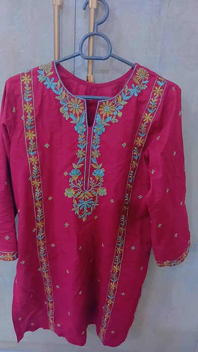 2 piece full embroidered shirt and trouser ready to wear