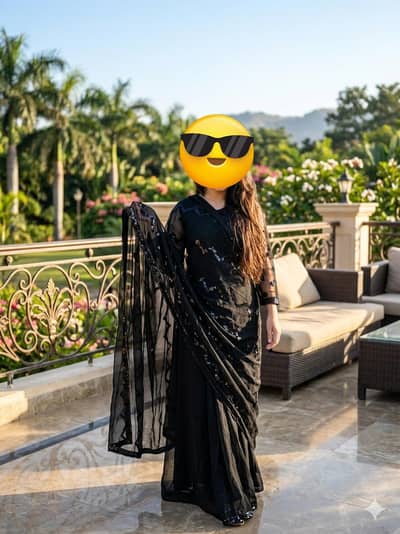 Saree for girls/a beautiful black saree