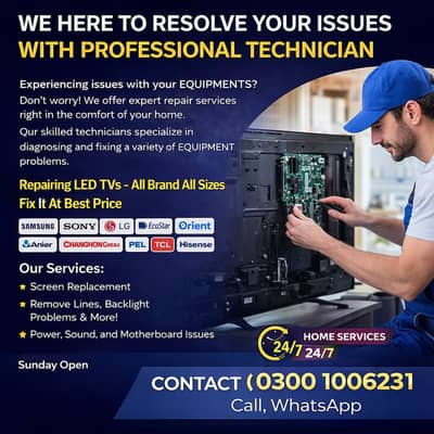 LED TV repair ,LED repair, Plasma TV repairing home service