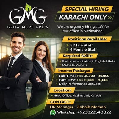 Indoor Office Work / Male & Female / Social Media Marketing / Office