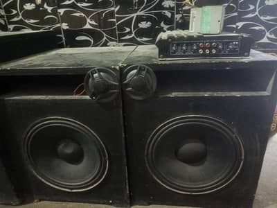 car amplifier 12"subwoofer and 10" 2 speaker with box