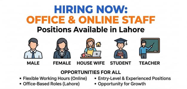 we are hiring staff for office work and online work