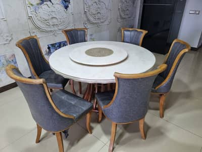LuxuryFurniture/MarbleDining Table/Lazy Susan Table/Imported Furniture