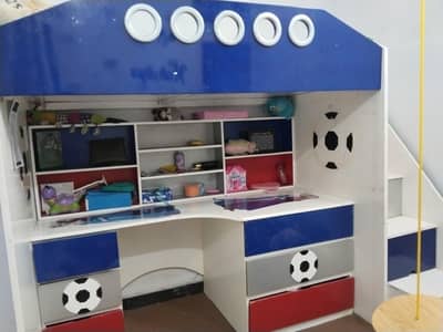 frozen kids bed with study table (huge storage)