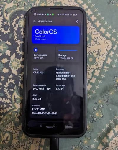 oppo a95 8 128 panel break 3000 panel ka Kam krdoonga PTA approved hai