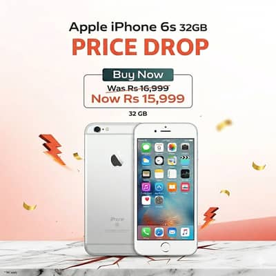 iPhone 6s PTA Approved 32GB Silver | Box Pack | 100% Original Battery