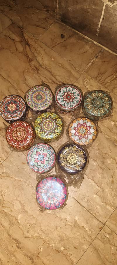 Mandala candle jar with lid