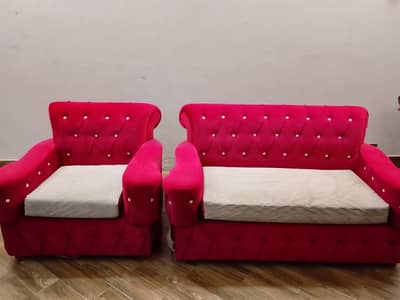 6-Seater Velvet Sofa Set – Slightly Used, Excellent Condition
