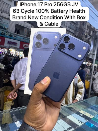 iPhone 17 Pro 256GB JV Blue Color 63 Cycle 100% Battery health