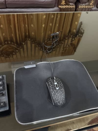 RGB keyboard and mouse with mouse pad