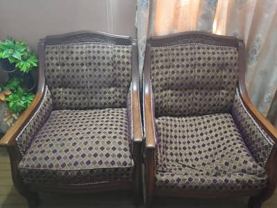 Solid Wood 5-Seater Sofa Set – Classic Carved Design