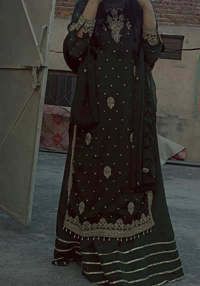 Agha jaan embroidery chiffon dress for sale