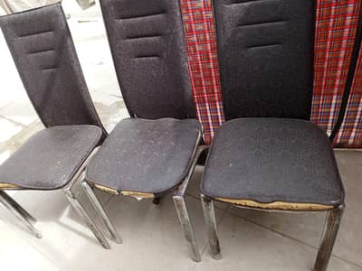 5 iron dining chairs selling cheap