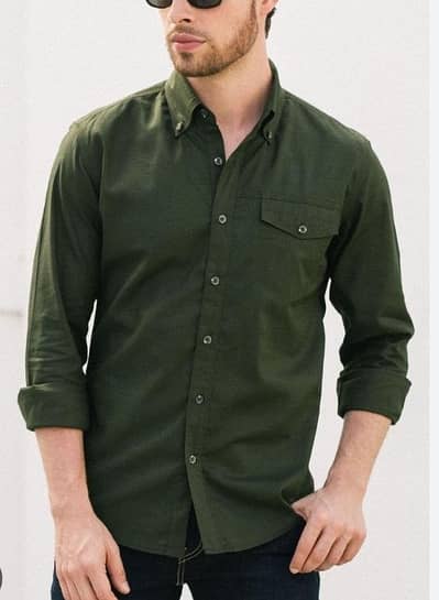 dark olive green jeans full sleeve men shirt