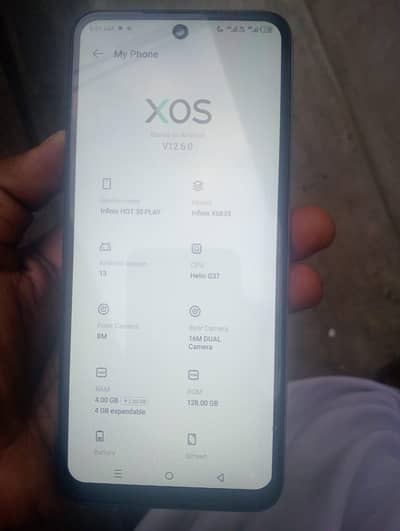 infnix Hot 30 play 4+4 ram 128
