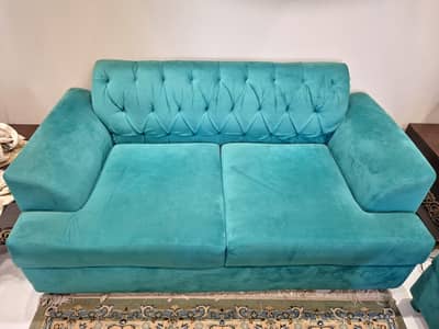 2+1 Sofa Set for Sale – Elegant Green Velvet | Excellent Condition