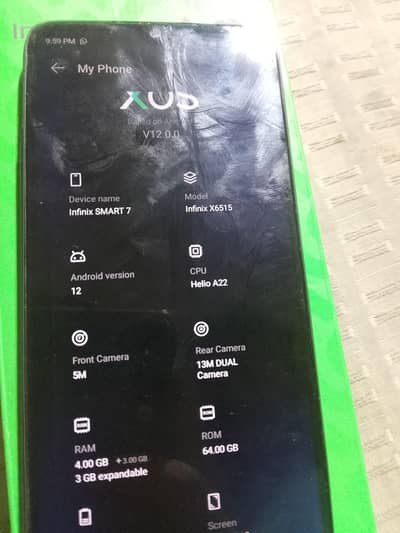 infinix smart 7 4 3 64 with box touch change only 03/24/94/67/83/6