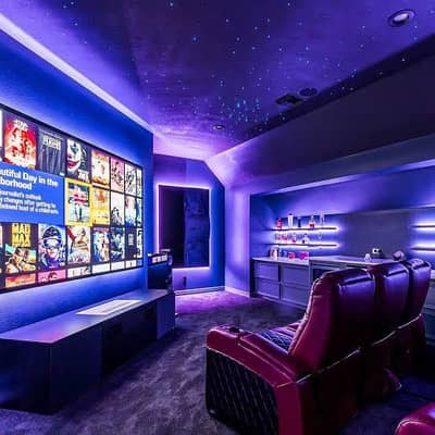 Home Theater 7.1 Dolby Atmos Amplifier & Speakers Thrater Room Design