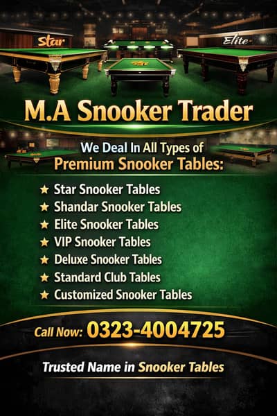 Customized Standard Club Table|Elite Snooker Tables|Star Snooker Table