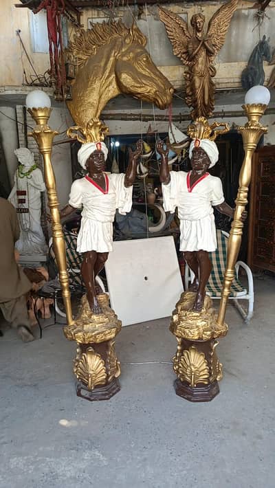 blackamoor lamps antique statue figurines figure sculpture