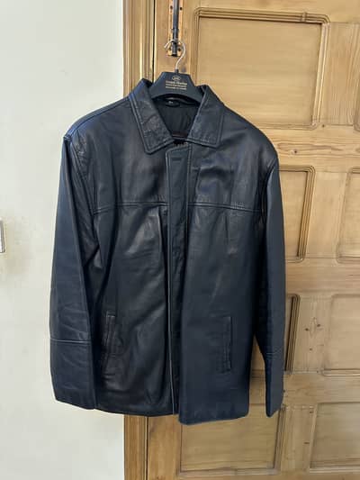 Leather coat jacket