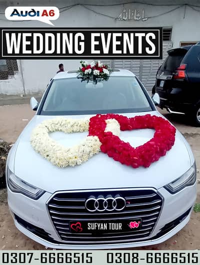 WEDDING CARS ON RENT AUDI A6, V8, PRADO, FORTUNER, LIMO, RENT A CAR