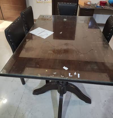 6-Seater Dining Table Set | Glass Top | Stylish & Elegant
