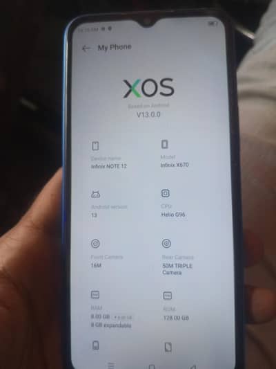 infinex note 12 8+8 128