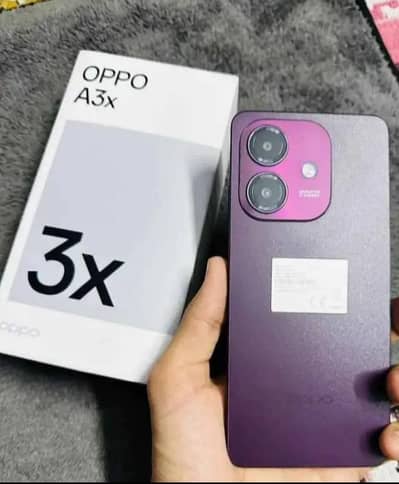 OPPO A3x mobile full 10/10box 4+4/128 GB call me 03038961740
