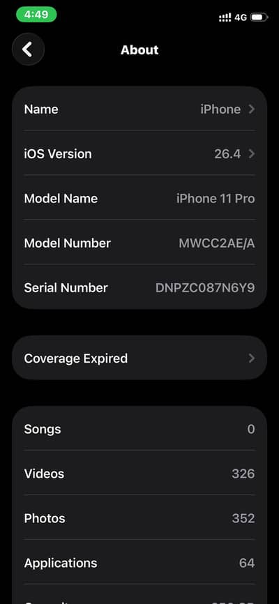 iPhone 11 pro 256GB pta