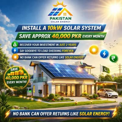 10kW Solar System Install – Save 40,000 PKR Monthly | Best Price