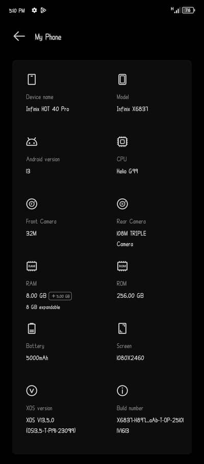 60 ( fps ) Infinix Hot 40 PRO