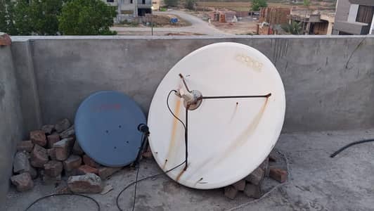 Dish antenna with receiver and LMB