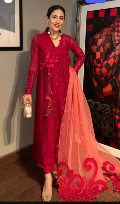 3pcs raw silk party wear dress in Large to Xl size