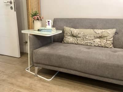 Sofa Side Table [White Glass]