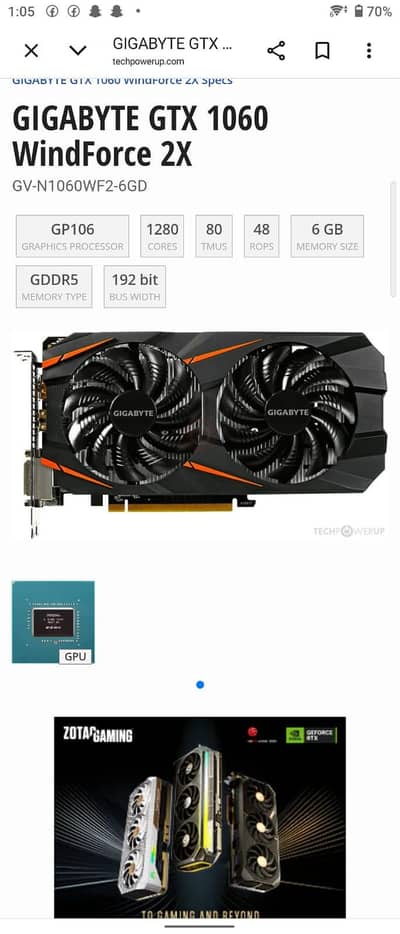 GTX 1060 3GB Graphics Card – Good Condition – Budget Gaming GPU
