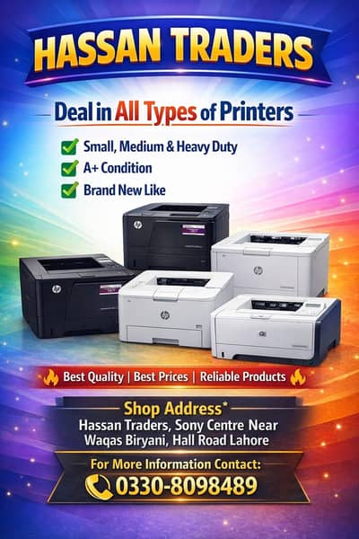 All Hp laser jet Models Available Black And White And Colour Printers
