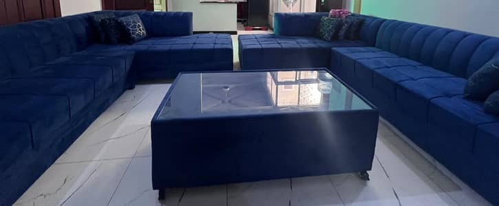 Brand new 12 Seater L Shaped Sofa Set for Sale + table(with wheels). .