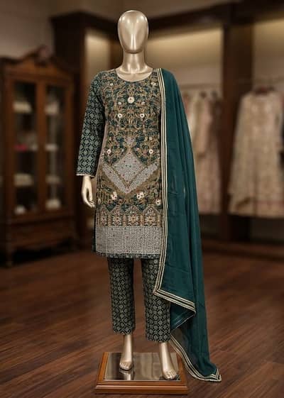 Elegant Embroidered 3-Piece Suit for Sale