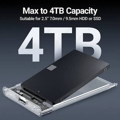 2.5" SATA HDD/SSD Case USB 3.0 | Transparent Coolbell Case