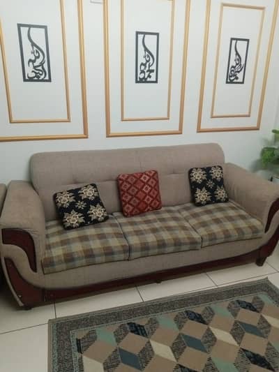 7 seater sofa with wooden table