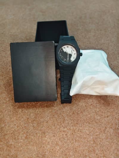 Stylish Matte Black Analog Watch – Brand New with Box | Premium Look