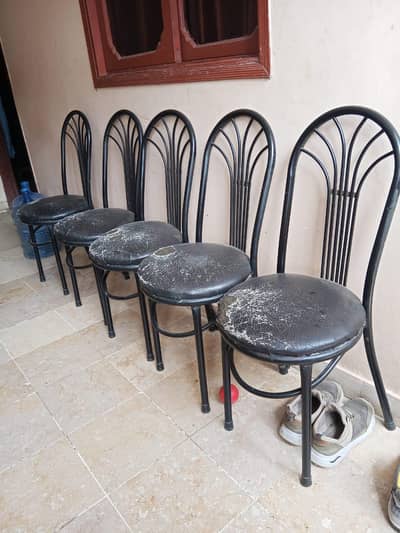 Iron rode dining table 6 chairs