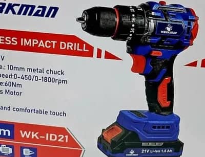 high power Battery operated drill with 2 batteries and charger
